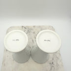Bisque Porcelain Embossed Vases with Scalloped Edge, Set of 2