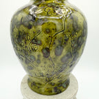 Studio Pottery Green Glazed Ceramic Ginger Jar Signed “BB” – Plum Blossom Motif