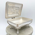Silver Plated Victorian Crumb Catcher Silent Butler with Wood Handle