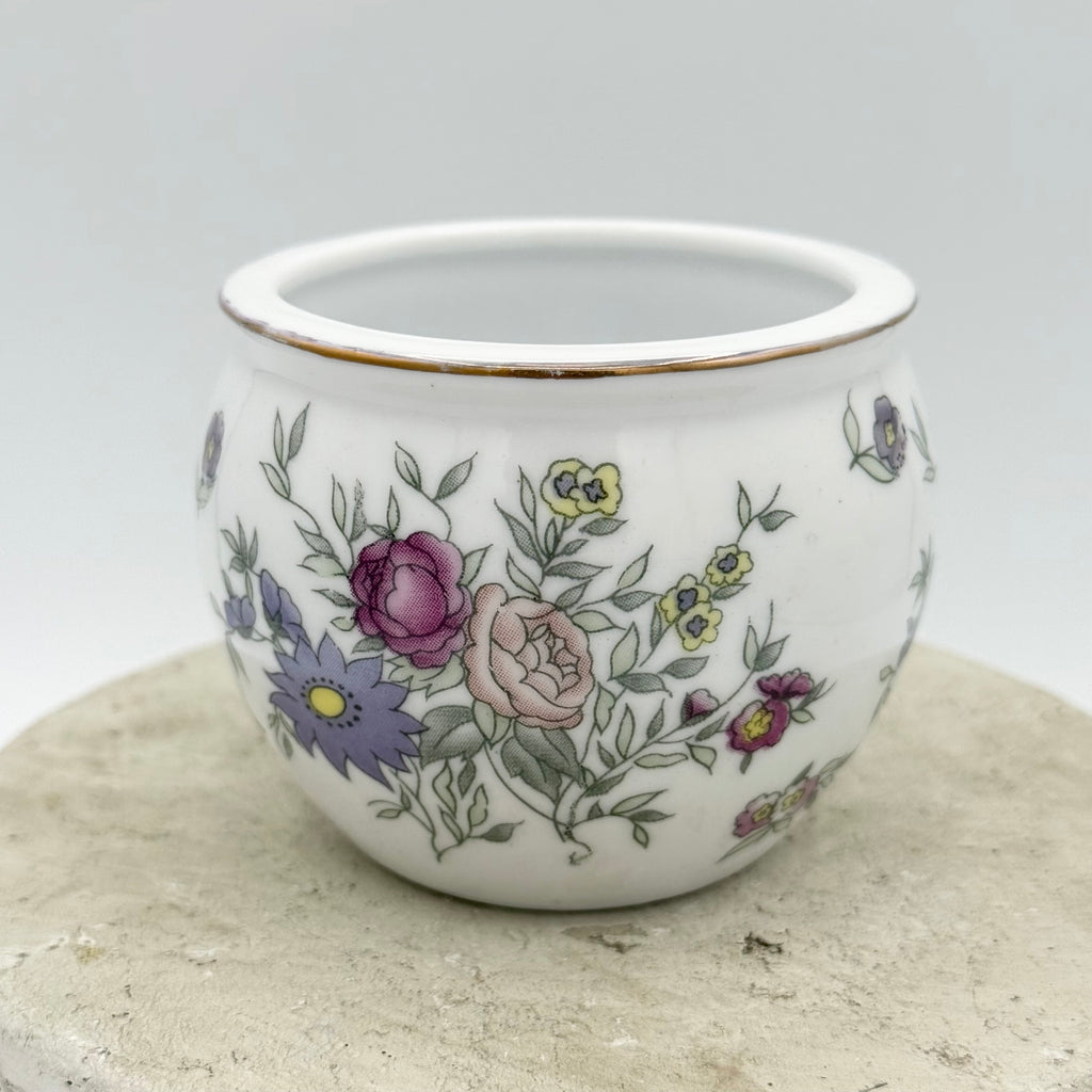 Hand Painted Porcelain Urn With Floral Motif