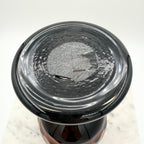 Venetian Murano Sommerso Style Vase, Black Cut To Amber Cased Glass