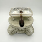 Silver Plated Victorian Crumb Catcher Silent Butler with Wood Handle