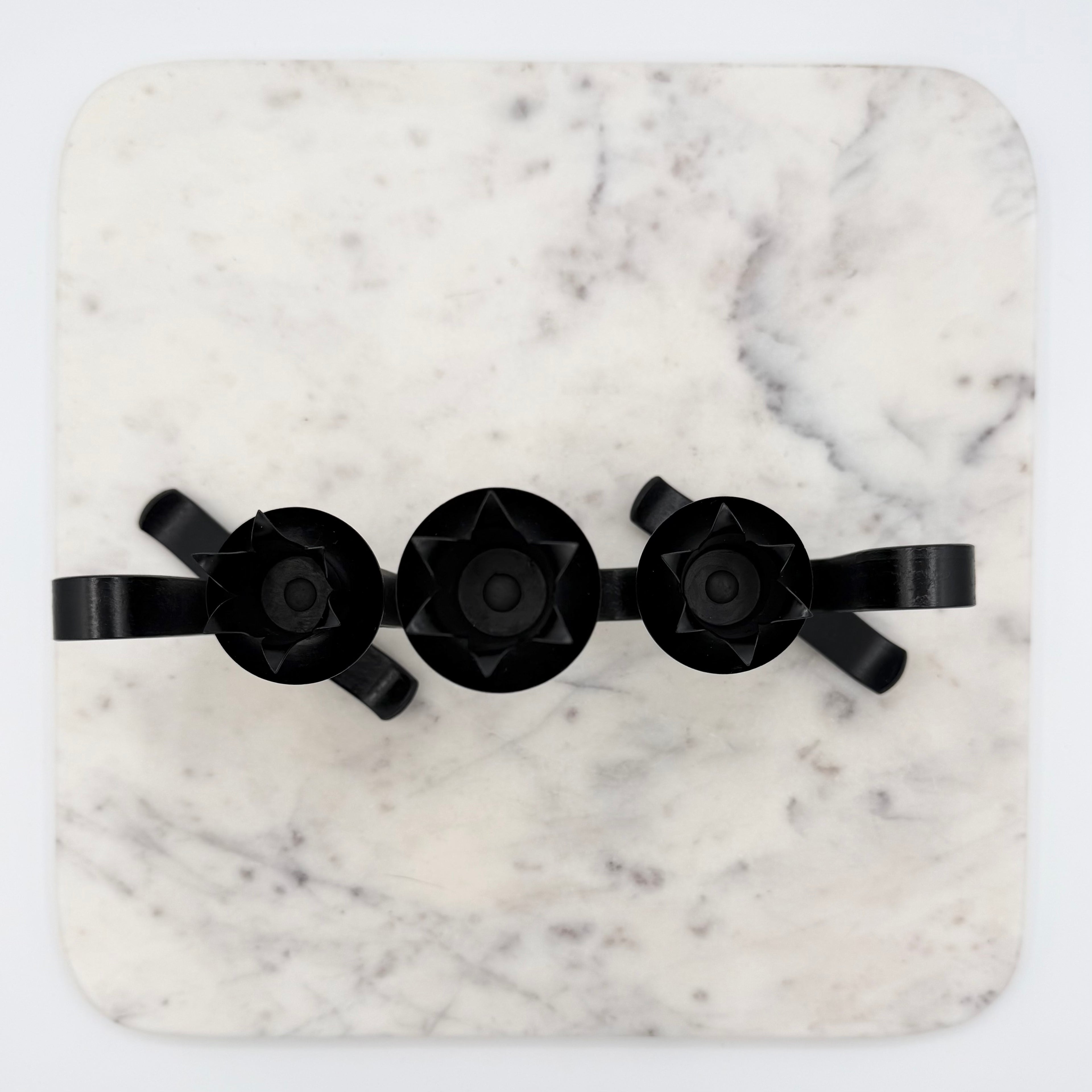 Vintage Holt-Howard “Andante” Wrought Iron 3-Light Candelabra — Mid-Century Modern Black