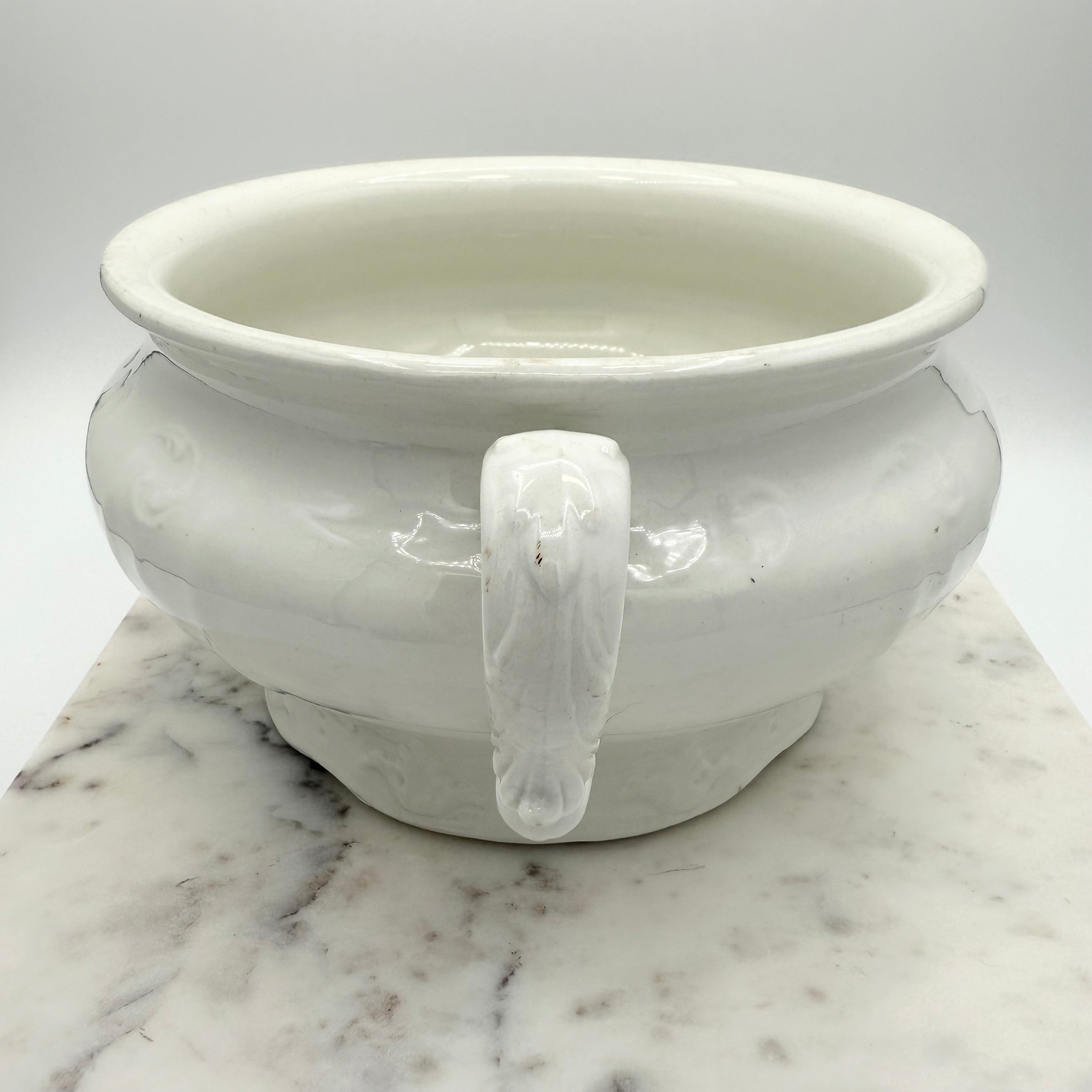 Antique Early 1900s Antique White Ironstone Chamber Pot