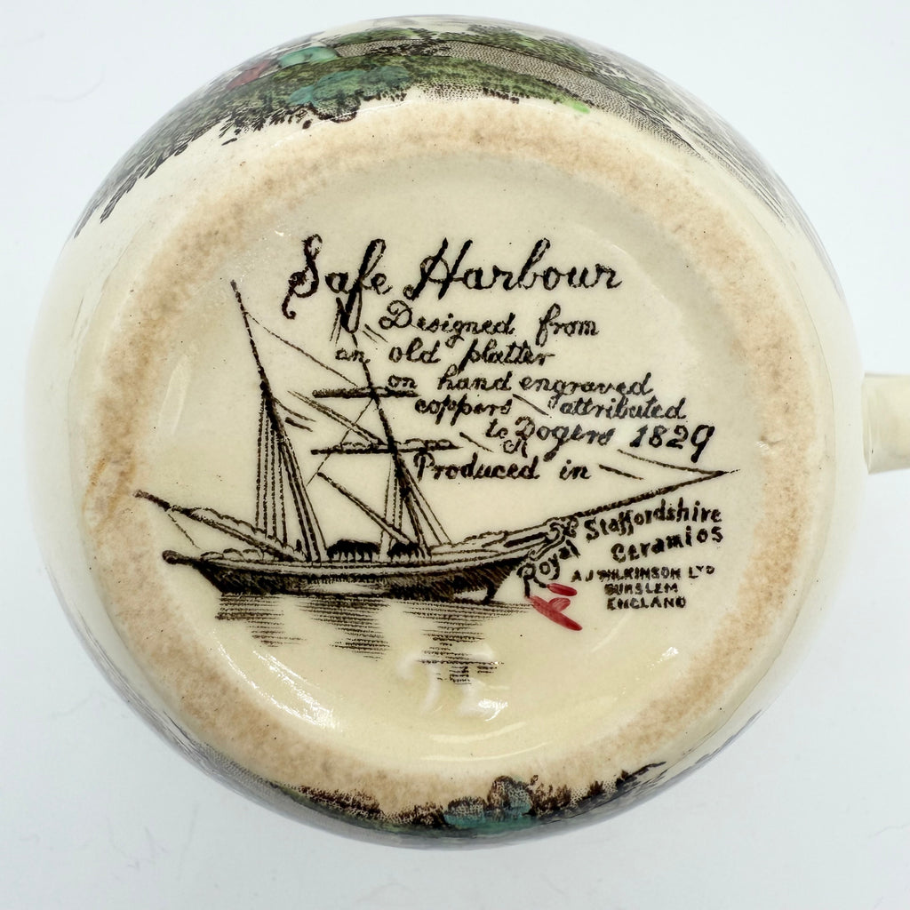 Staffordshire AJ Wilkinson Safe Harbour Transferware Pitcher