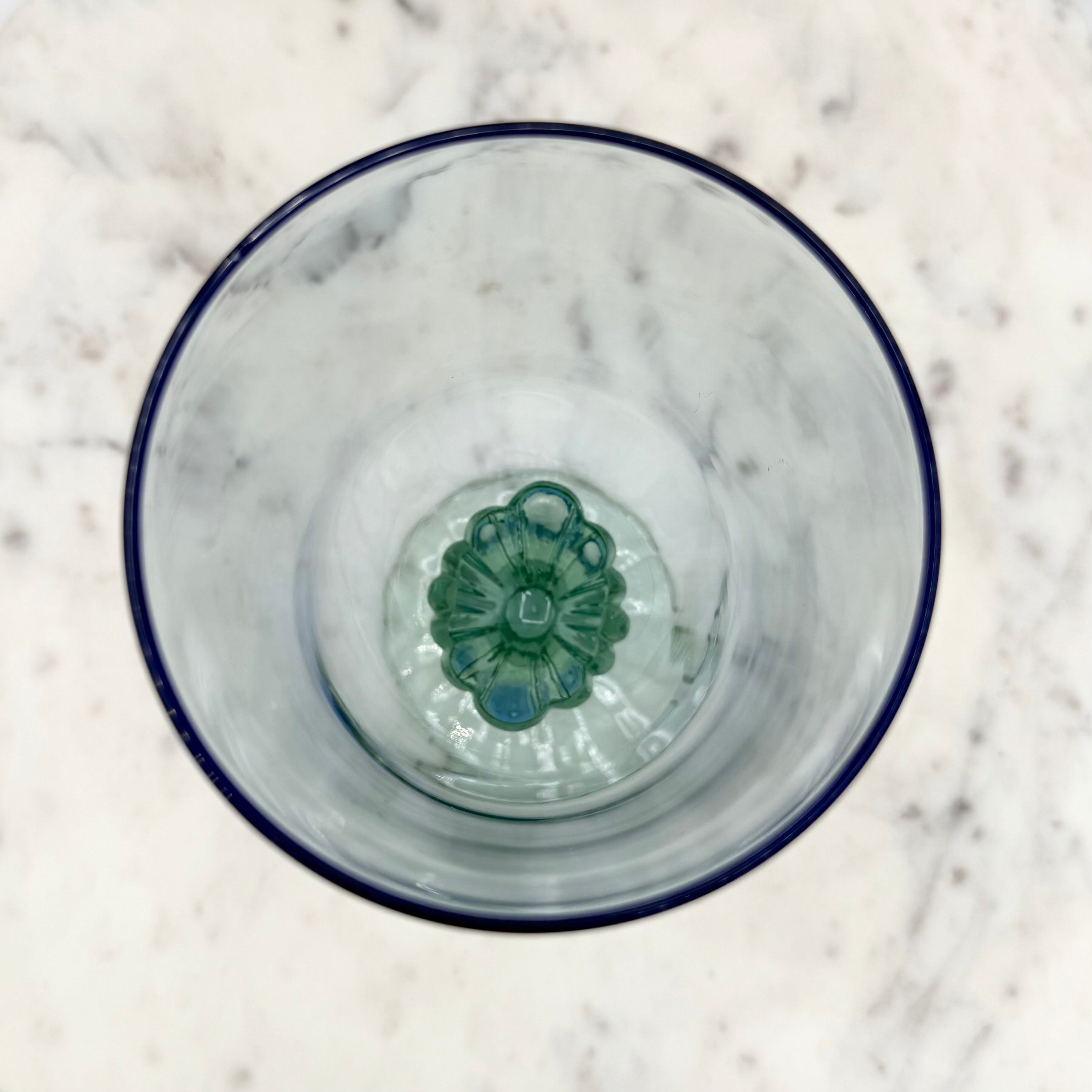 Bormioli Rocco Bahia Green Blue Iced Tea Glasses / Water Goblets, Made in Italy