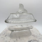 Antique Gillinder & Sons Frosted Lion Covered Compote, c1887