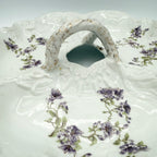 Antique Limoges René Frugier FRG Divided Serving Dish with Violets and Leaves, Made in France