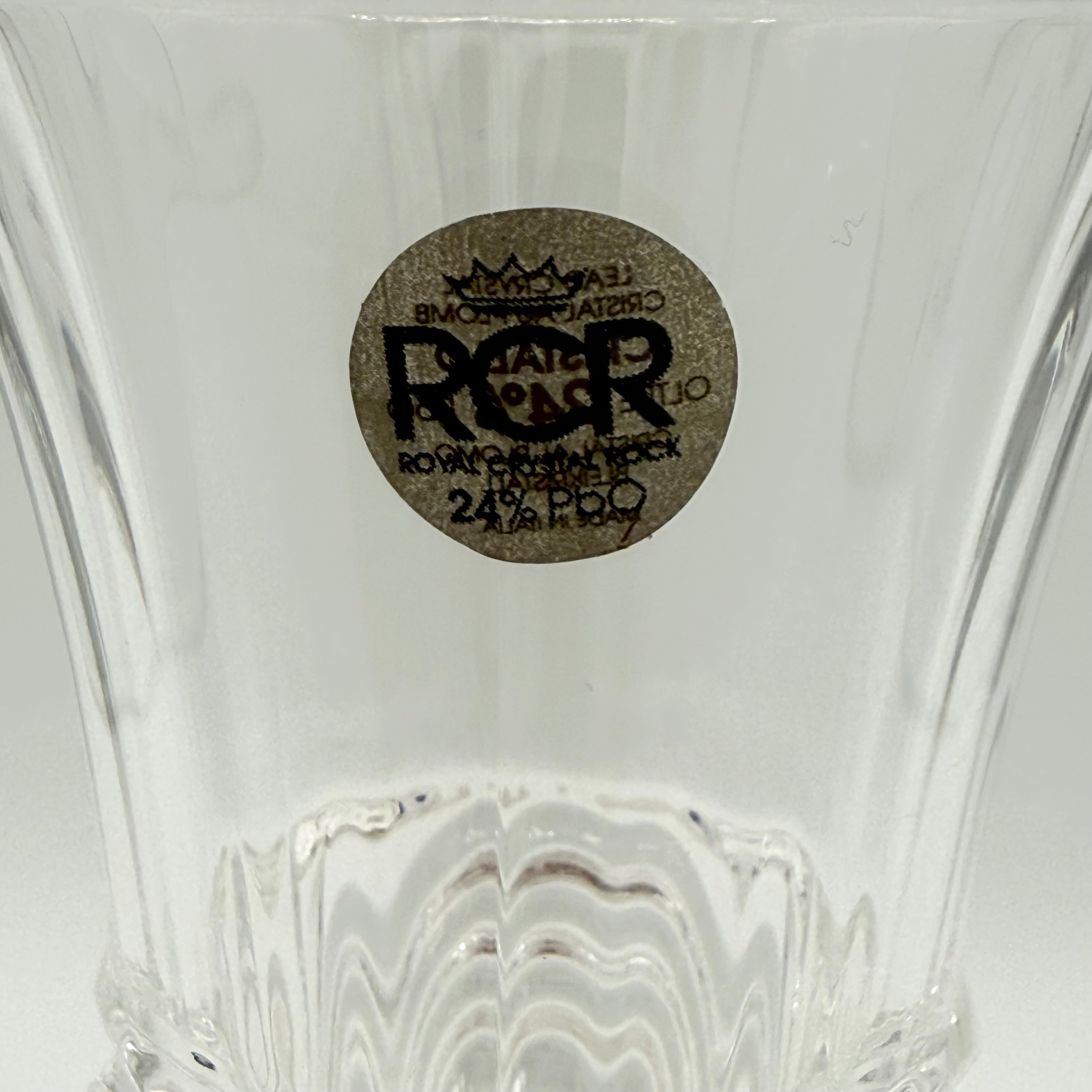 Vintage RCR Cristallo Italian Lead Crystal Wine Goblets, Set of 8 (24% PbO)