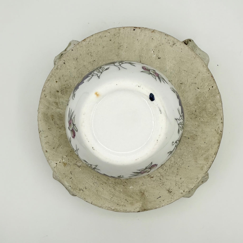 Hand Painted Porcelain Urn With Floral Motif