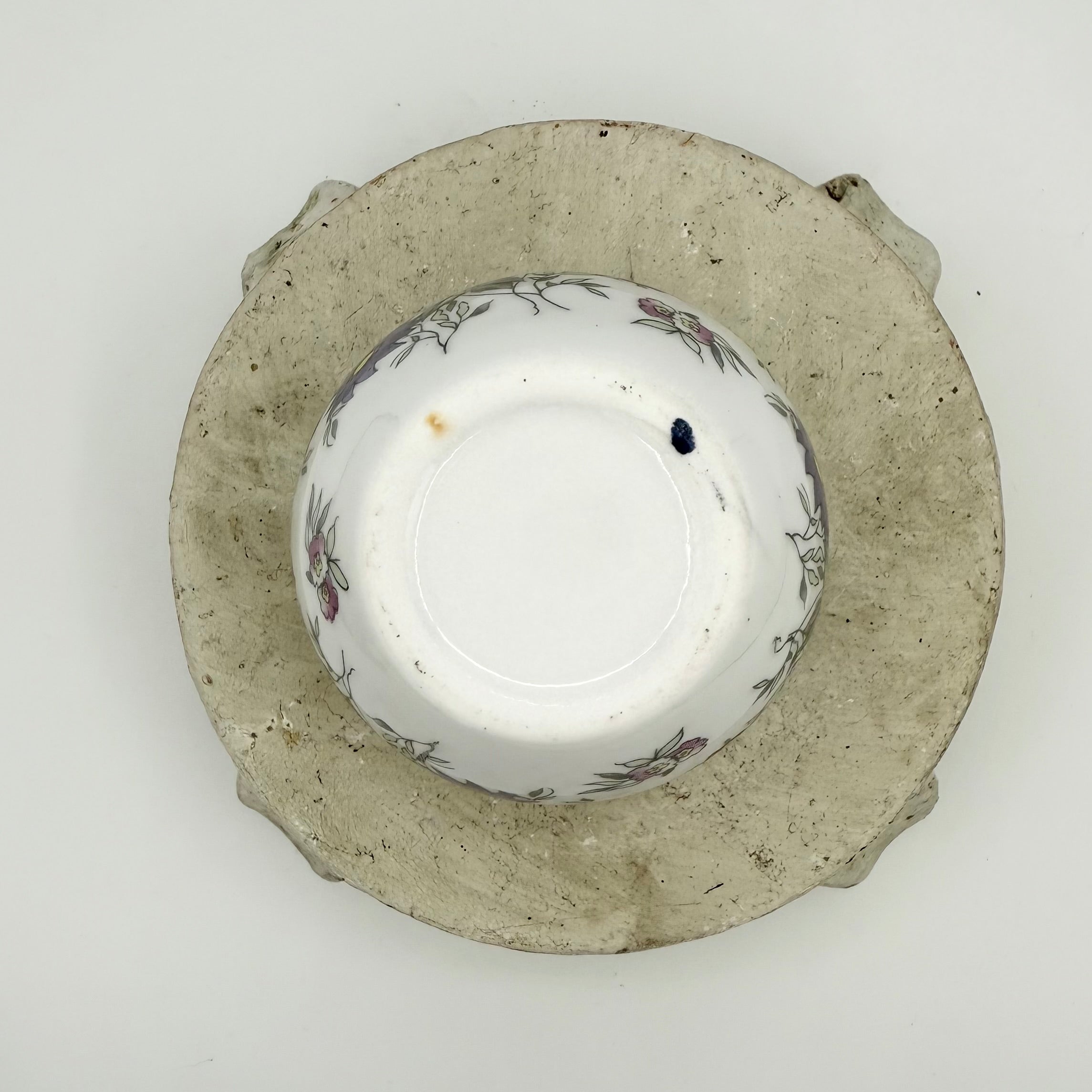 Hand Painted Porcelain Urn With Floral Motif