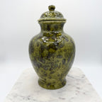 Studio Pottery Green Glazed Ceramic Ginger Jar Signed “BB” – Plum Blossom Motif
