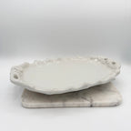 Antique Red Cliff Victorian Pattern White Ironstone Pierced Serving Platter