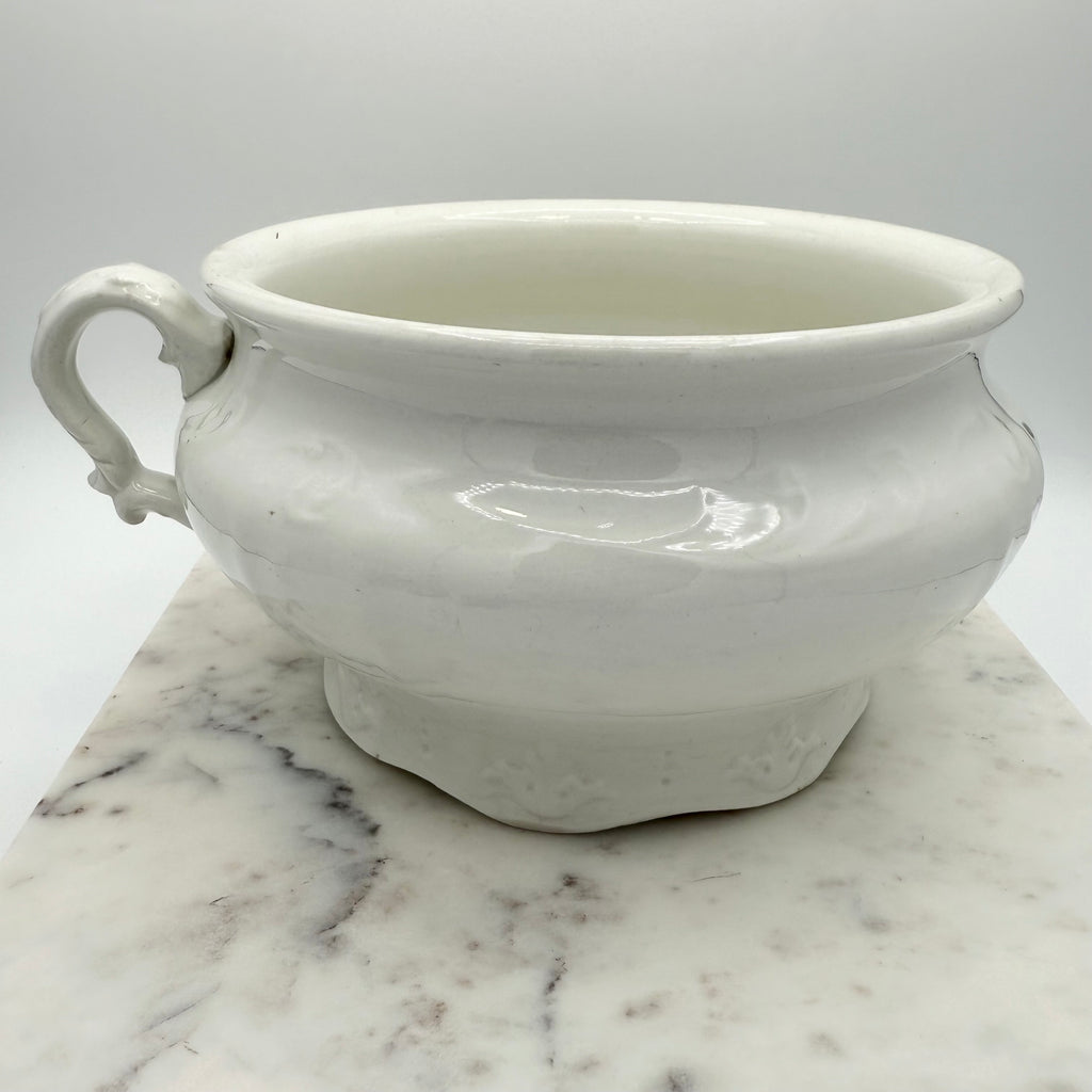 Antique Early 1900s Antique White Ironstone Chamber Pot