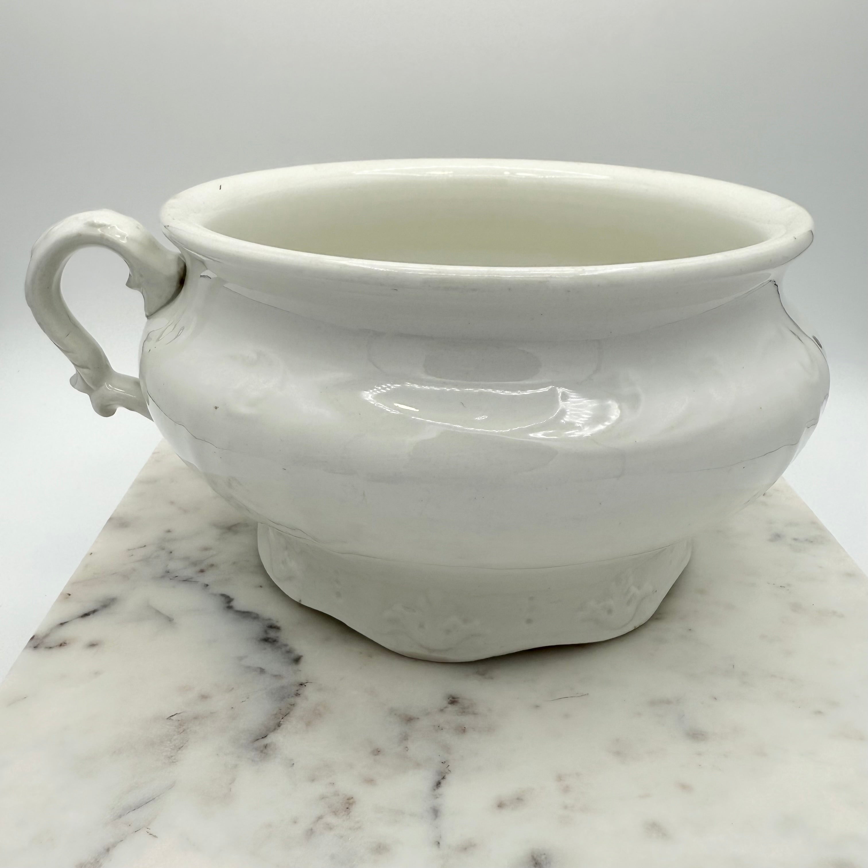 Antique Early 1900s Antique White Ironstone Chamber Pot