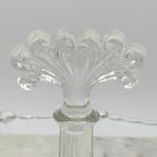 Paden City “Vermilion” Etched Floral Glass Sandwich Tray with Ornate Handle