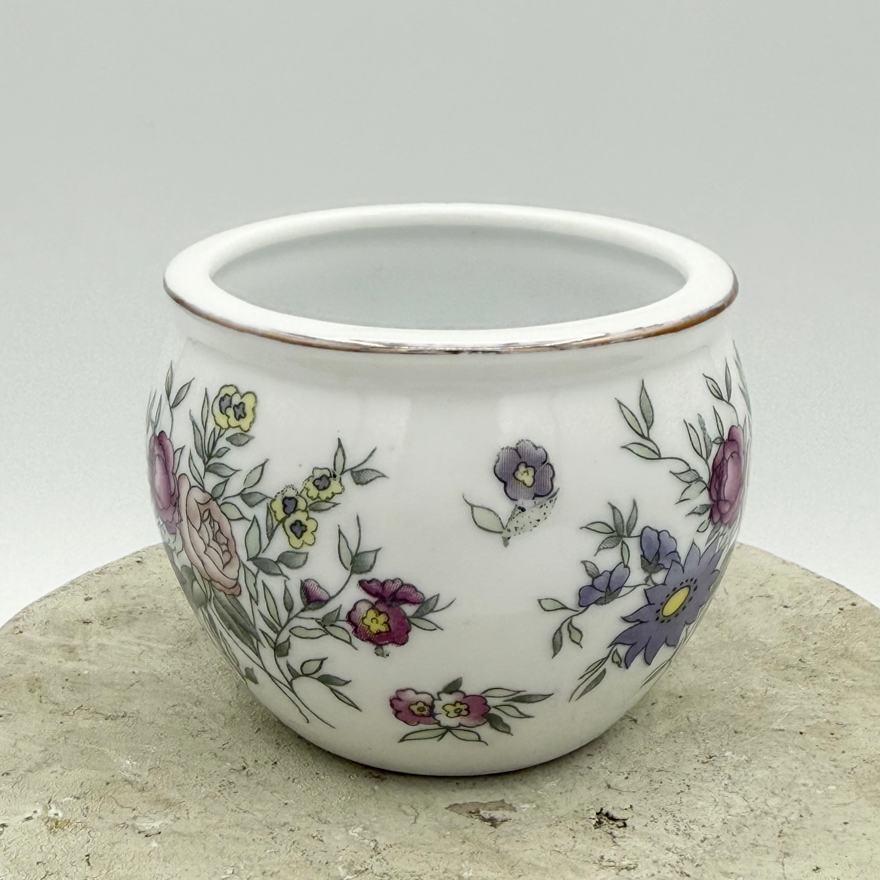 Hand Painted Porcelain Urn With Floral Motif