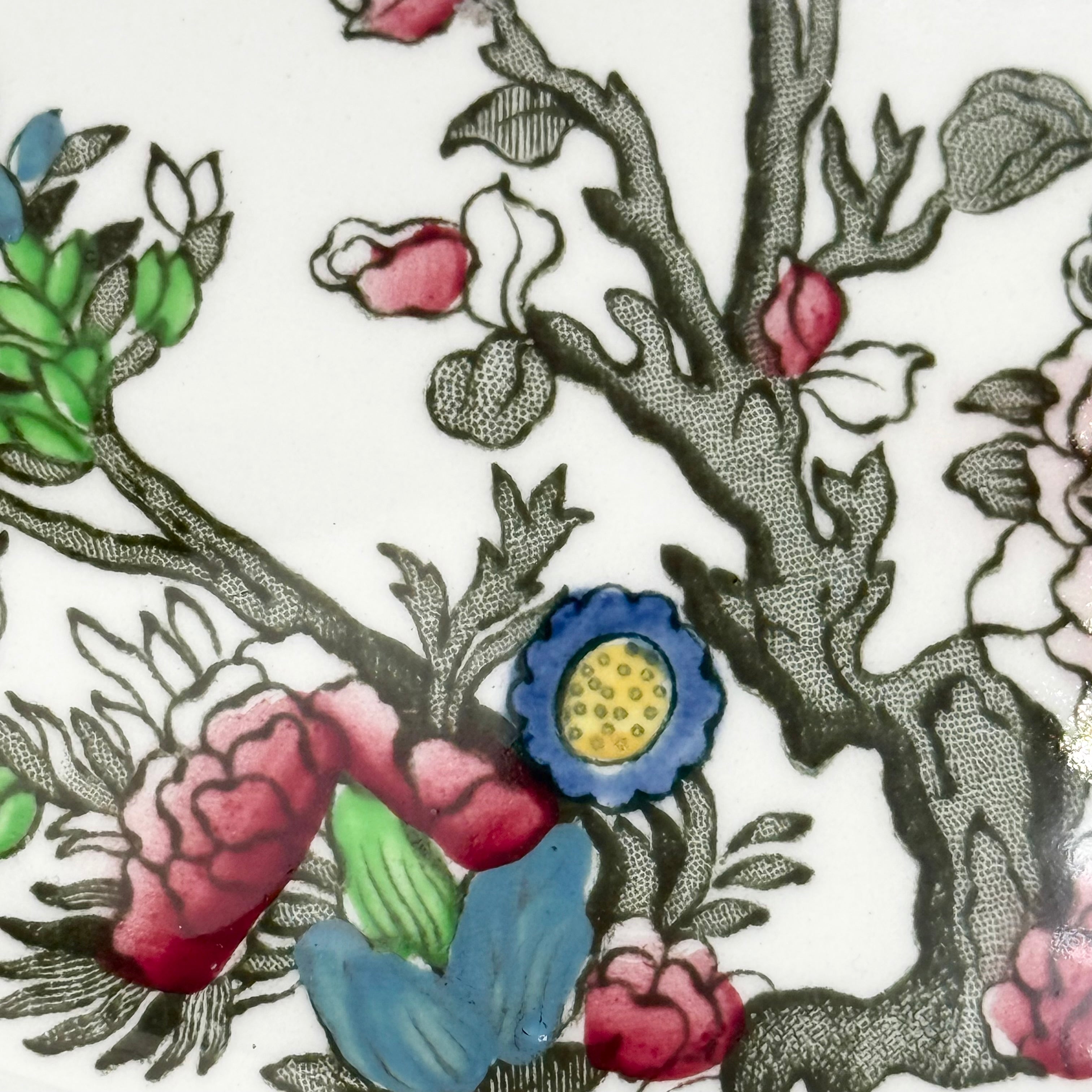 Johnson Brothers “Indian Tree” Floral Oval Serving Bowl with Greek Key Details