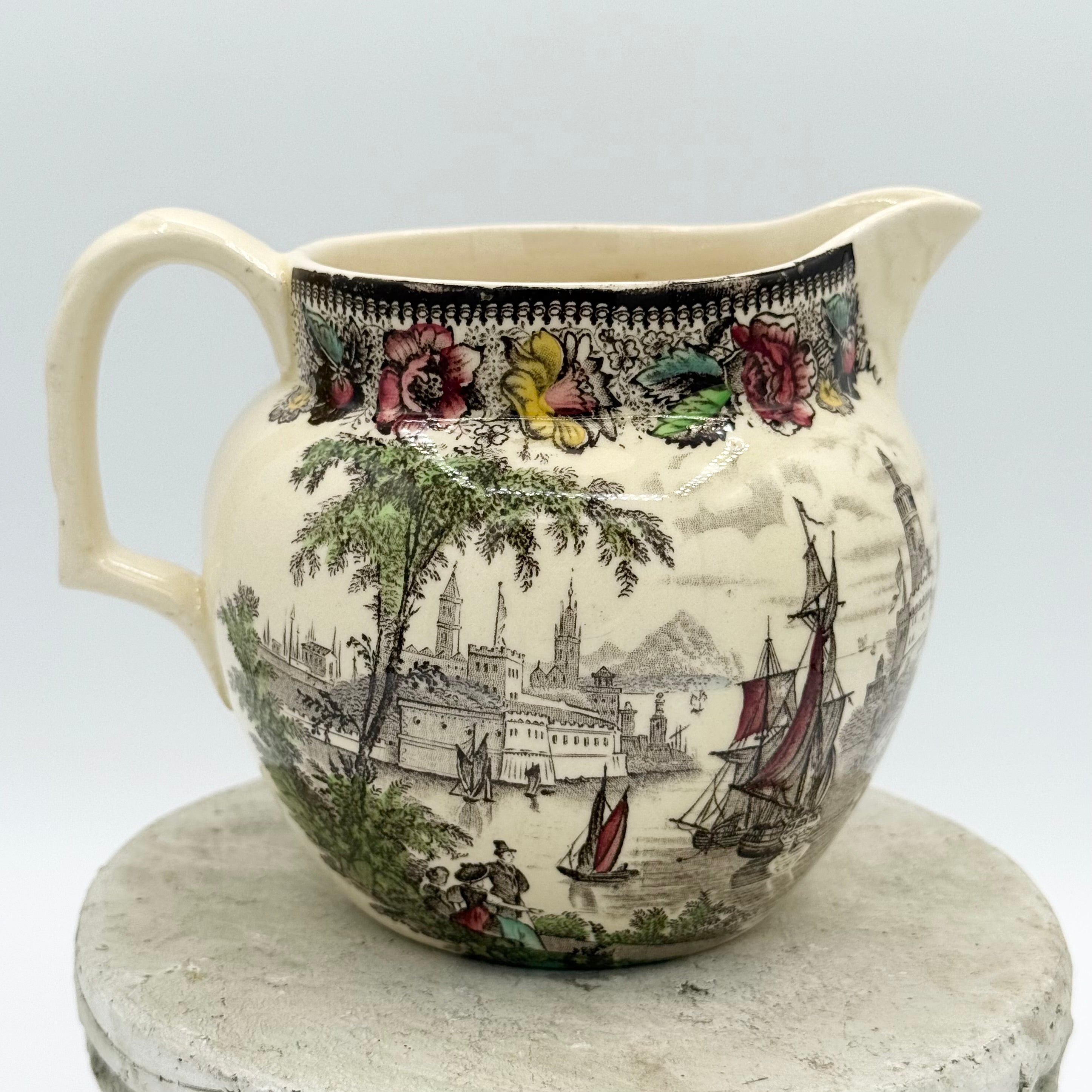 Staffordshire AJ Wilkinson Safe Harbour Transferware Pitcher