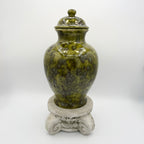 Studio Pottery Green Glazed Ceramic Ginger Jar Signed “BB” – Plum Blossom Motif