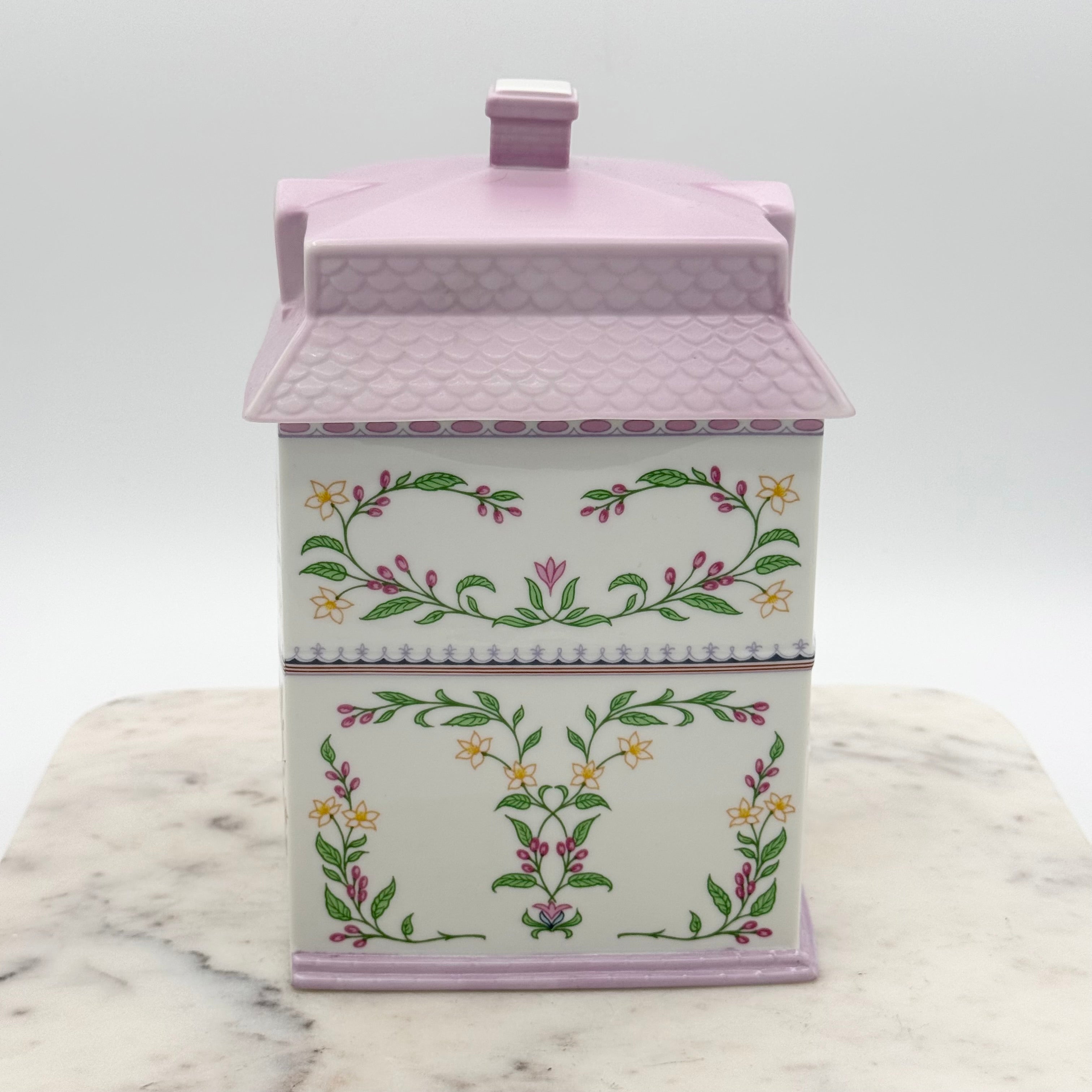 Lenox Village “Coffee” House Canister | Fine Porcelain Café Kitchen Canister (1990)
