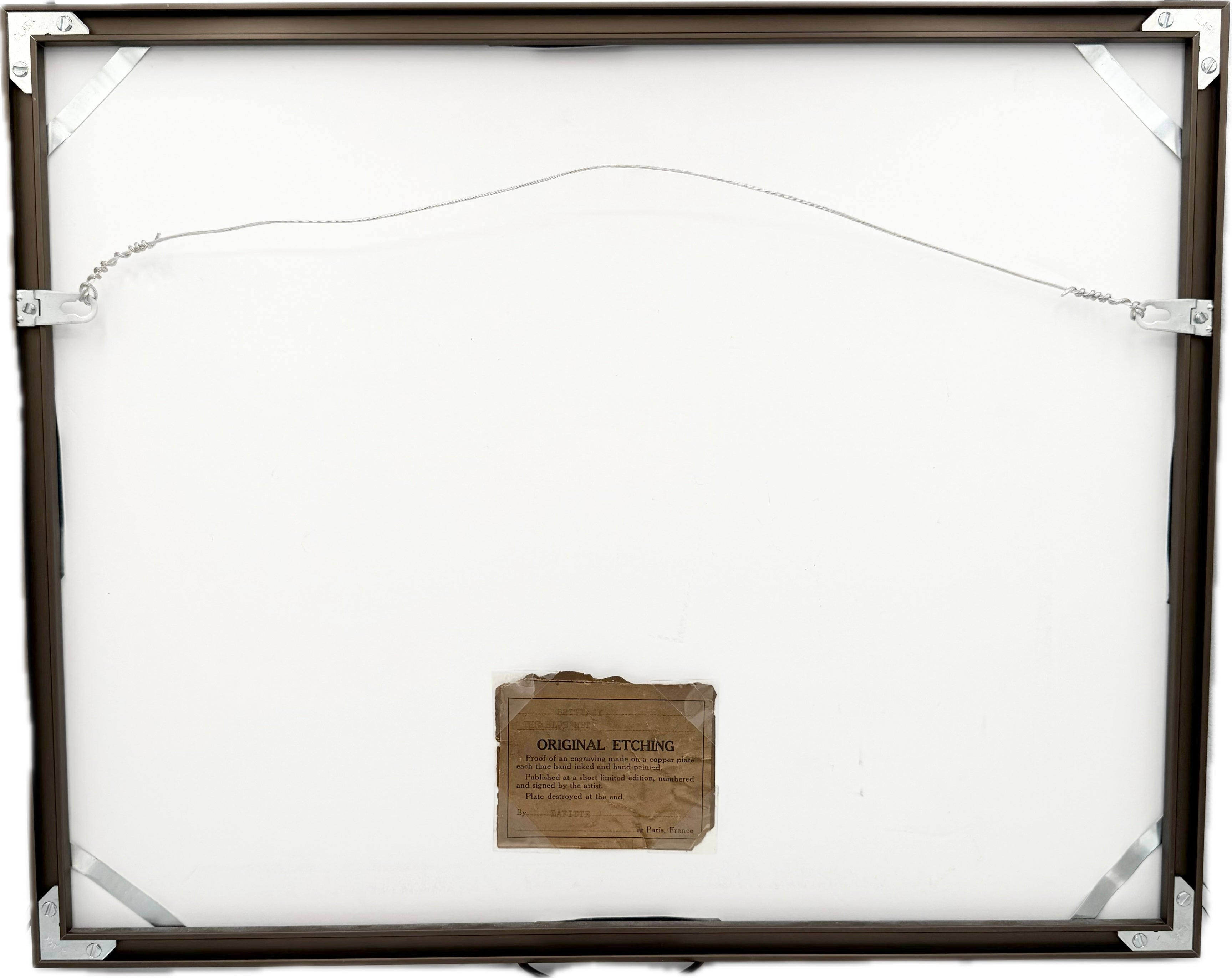 Original Framed French Etching “The Blue Net” by Alphonse Lafitte (a.k.a. Manuel Robbe), Signed and Numbered, c. Early 20th Century (No. 2 of 47)