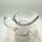 Vintage Etched Lead Cut Crystal Water Pitcher — Flower & Leaf Motif