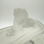 Antique Gillinder & Sons Frosted Lion Covered Compote, c1887