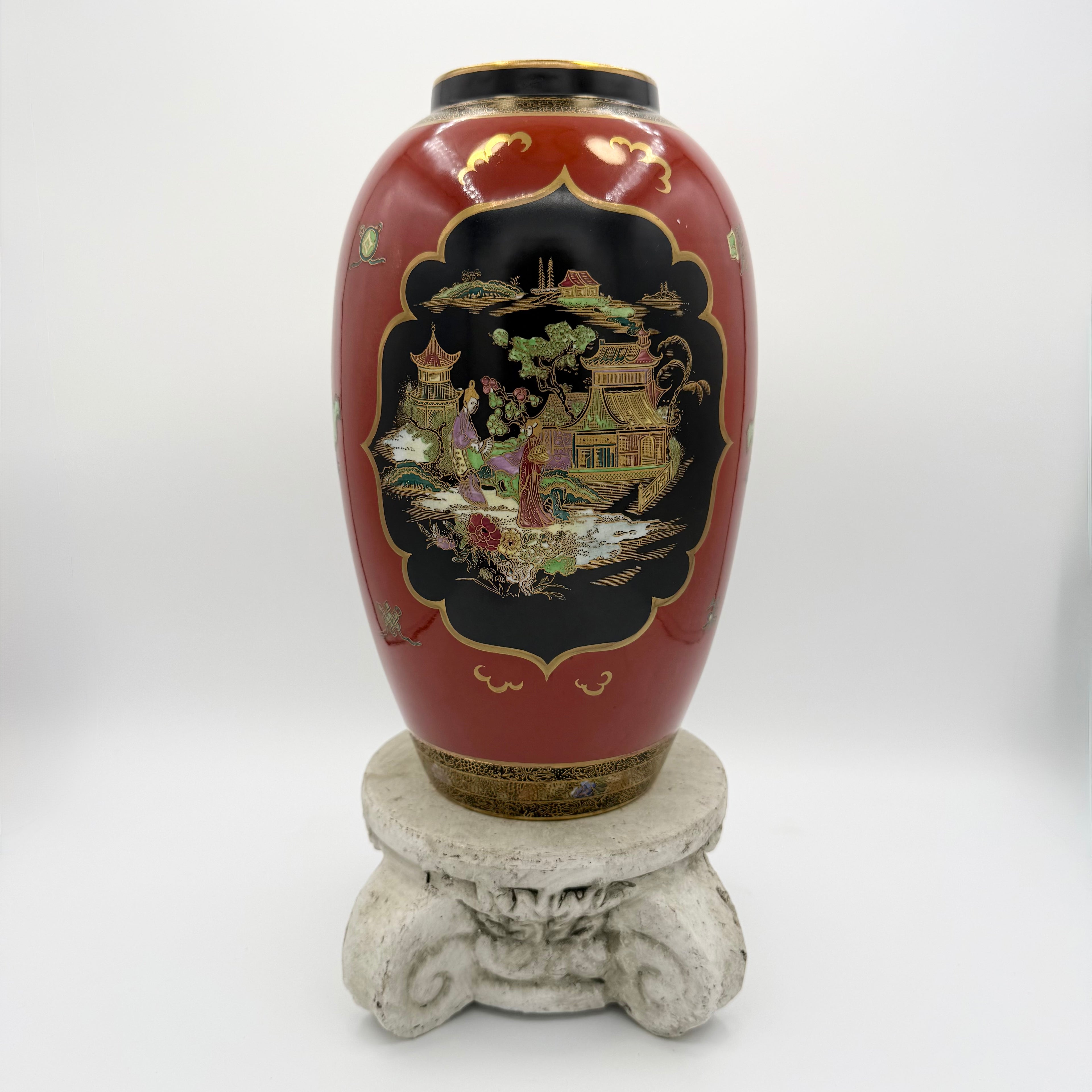 Carlton Ware Art Deco Chinoiserie Style Vase