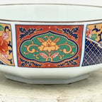 Hatsuichi Mino Ware Court Brocade Octagonal Bowl – Japanese Ceramic