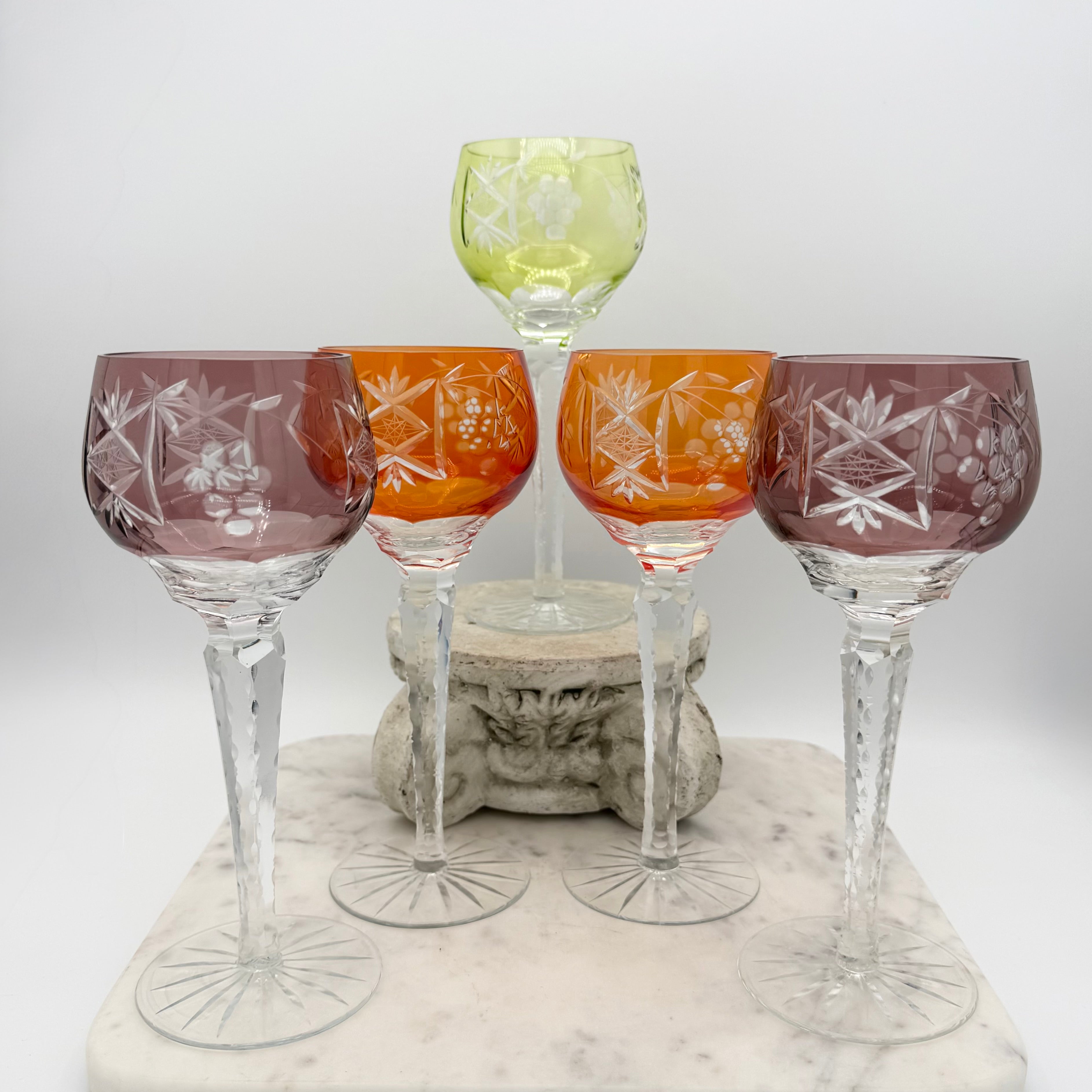 Nachtmann Traube Cut to Clear Crystal Wine Hock Glasses