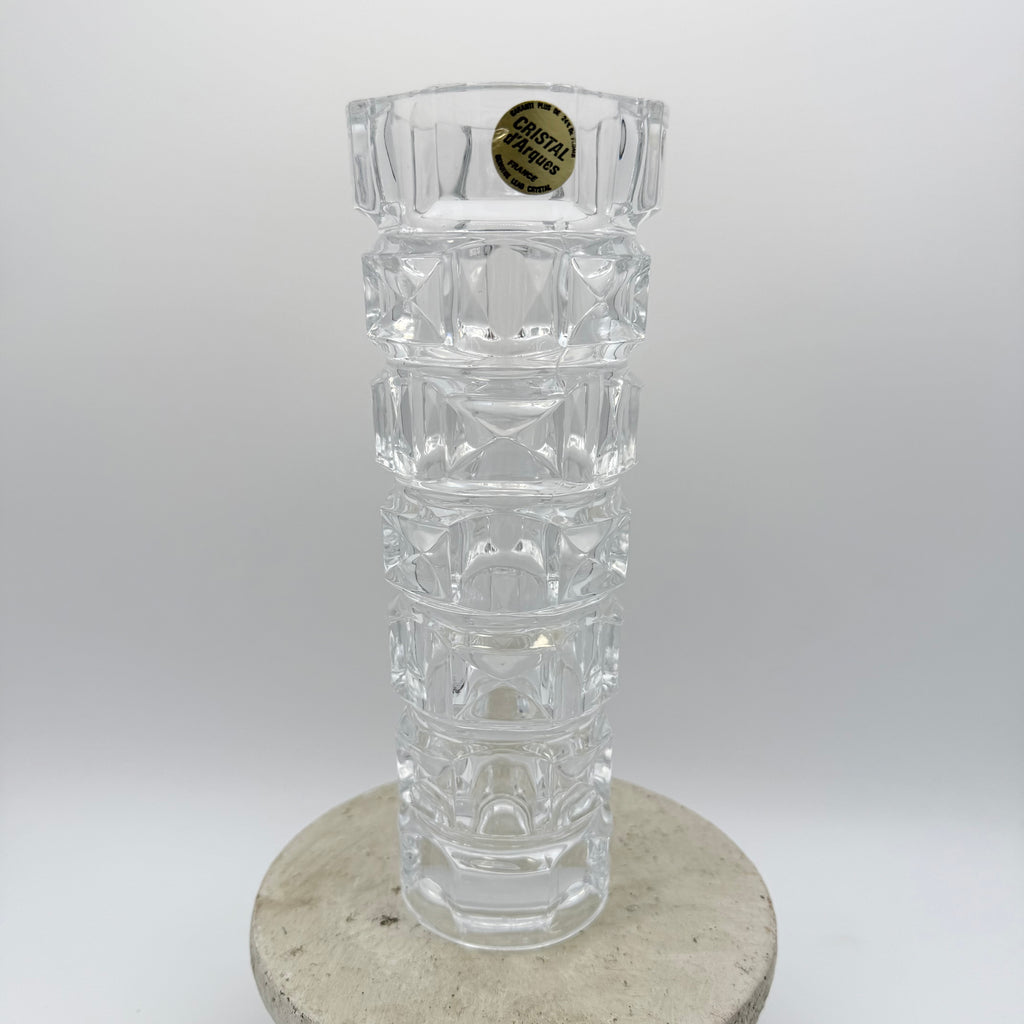 Cristal d'Arques 24% Lead Crystal JG Durand Ancenis Cubist Facet Vase
