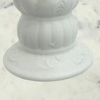 Bisque Porcelain Embossed Vases with Scalloped Edge, Set of 2