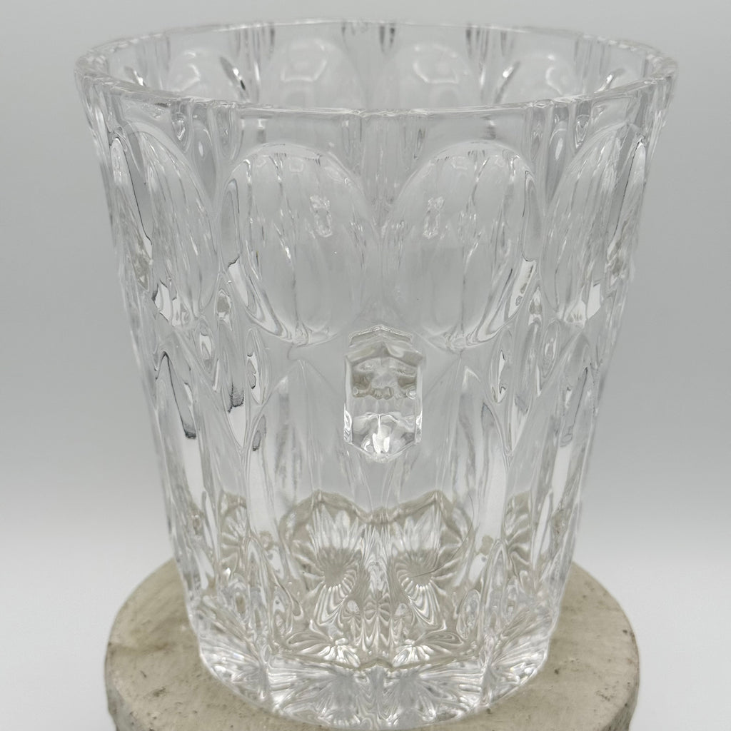 Mid-Century Modern Heavy Bleikristall 24% Lead Cut Crystal Champagne Ice Bucket with Handles