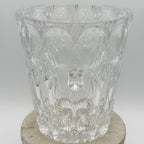 Mid-Century Modern Heavy Bleikristall 24% Lead Cut Crystal Champagne Ice Bucket with Handles