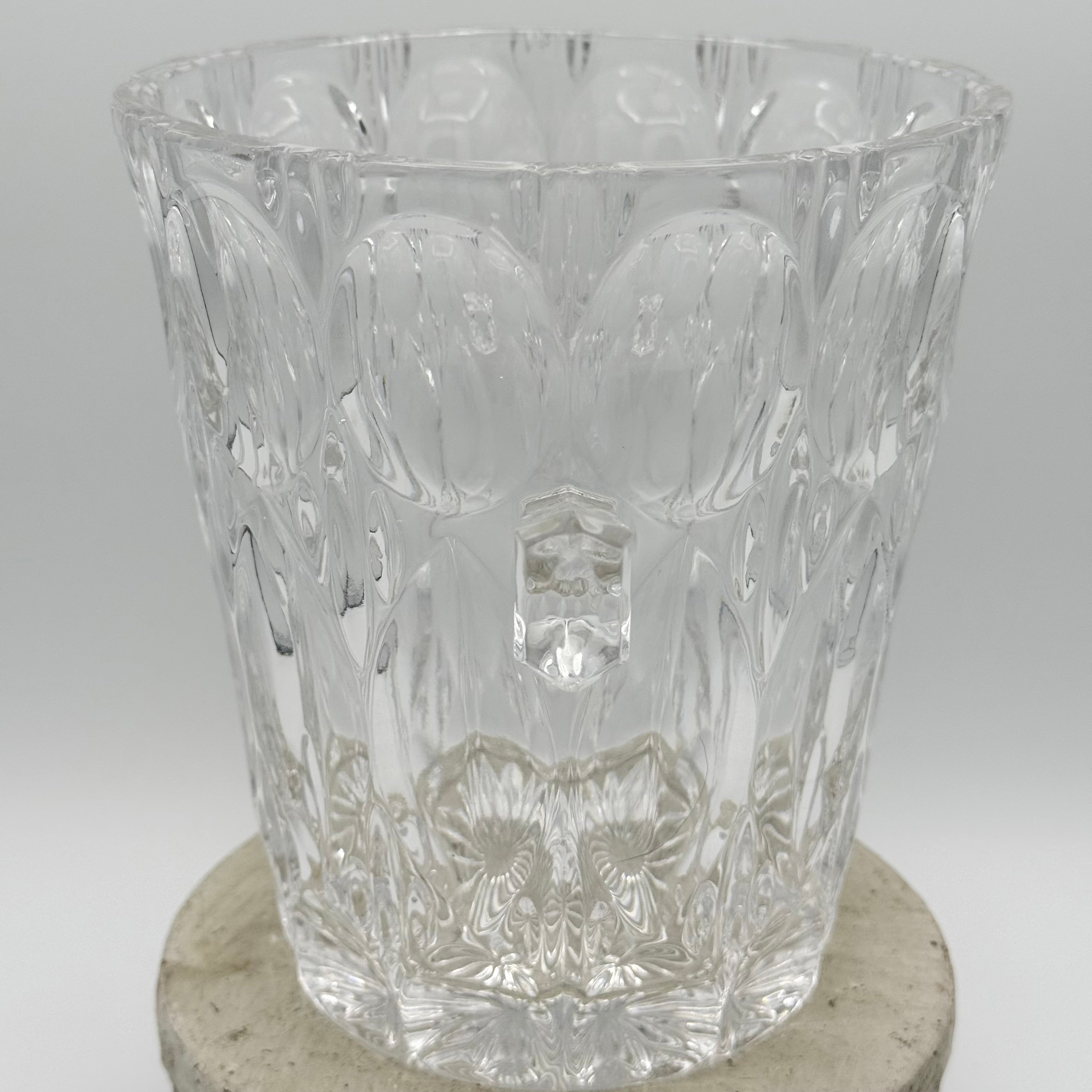 Mid-Century Modern Heavy Bleikristall 24% Lead Cut Crystal Champagne Ice Bucket with Handles