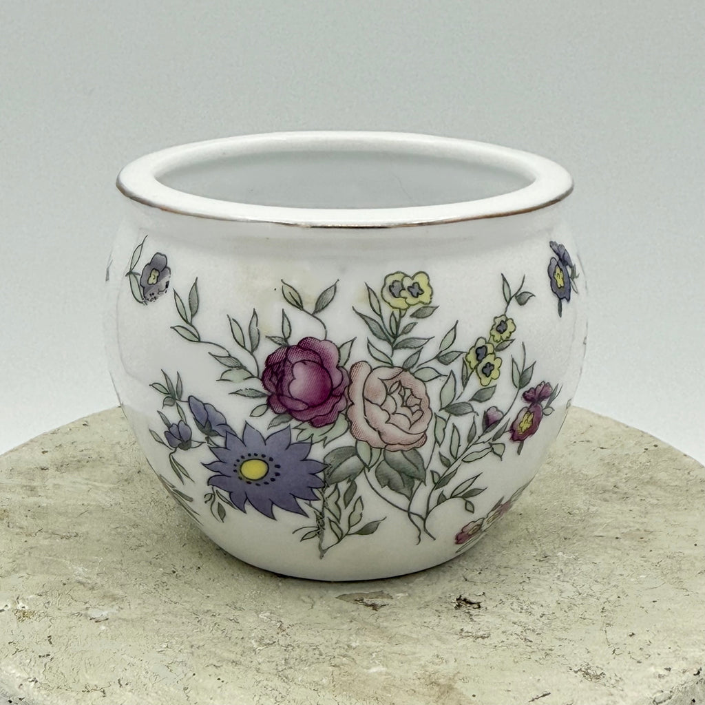 Hand Painted Porcelain Urn With Floral Motif