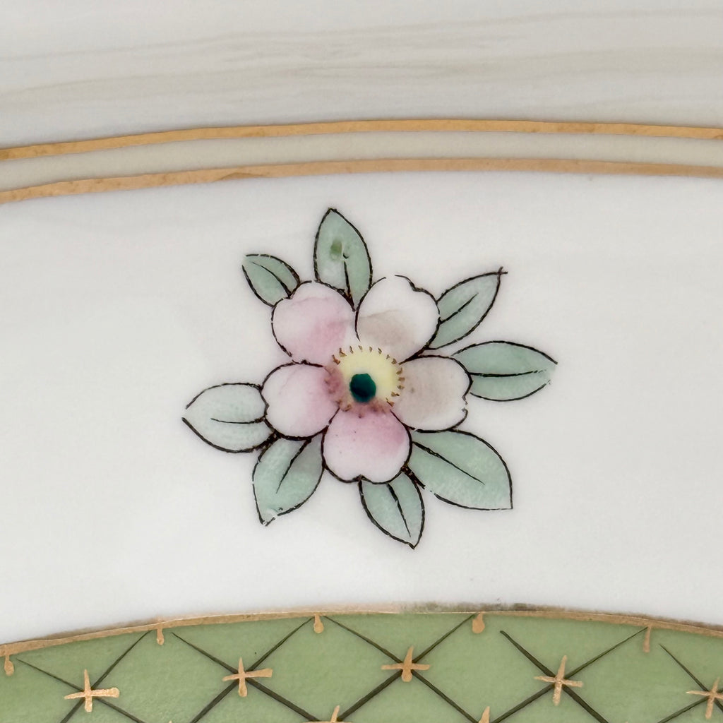 Nippon Hand Painted 3-Footed Bowl with Raised Gold Gilt