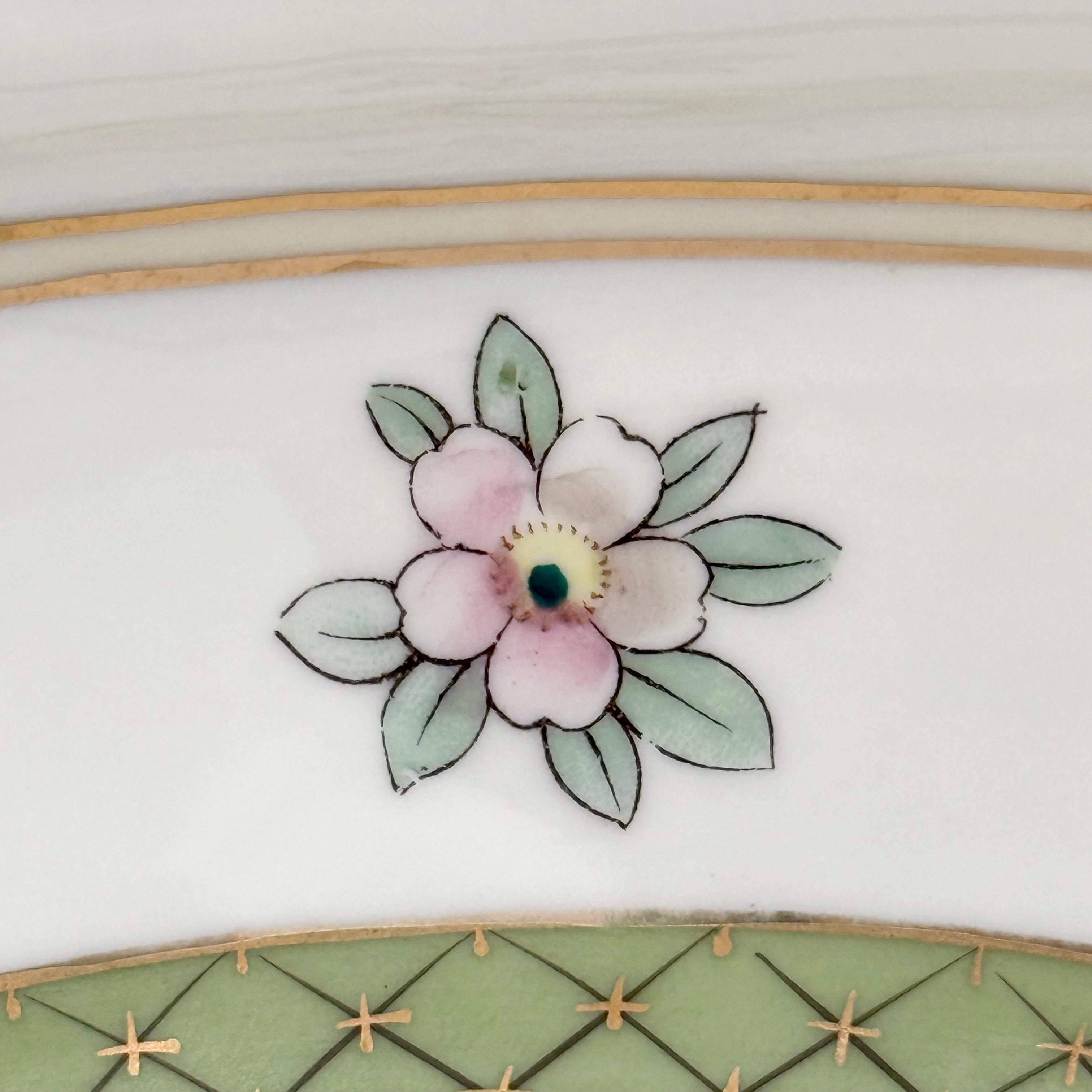 Nippon Hand Painted 3-Footed Bowl with Raised Gold Gilt