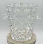 Mid-Century Modern Heavy Bleikristall 24% Lead Cut Crystal Champagne Ice Bucket with Handles