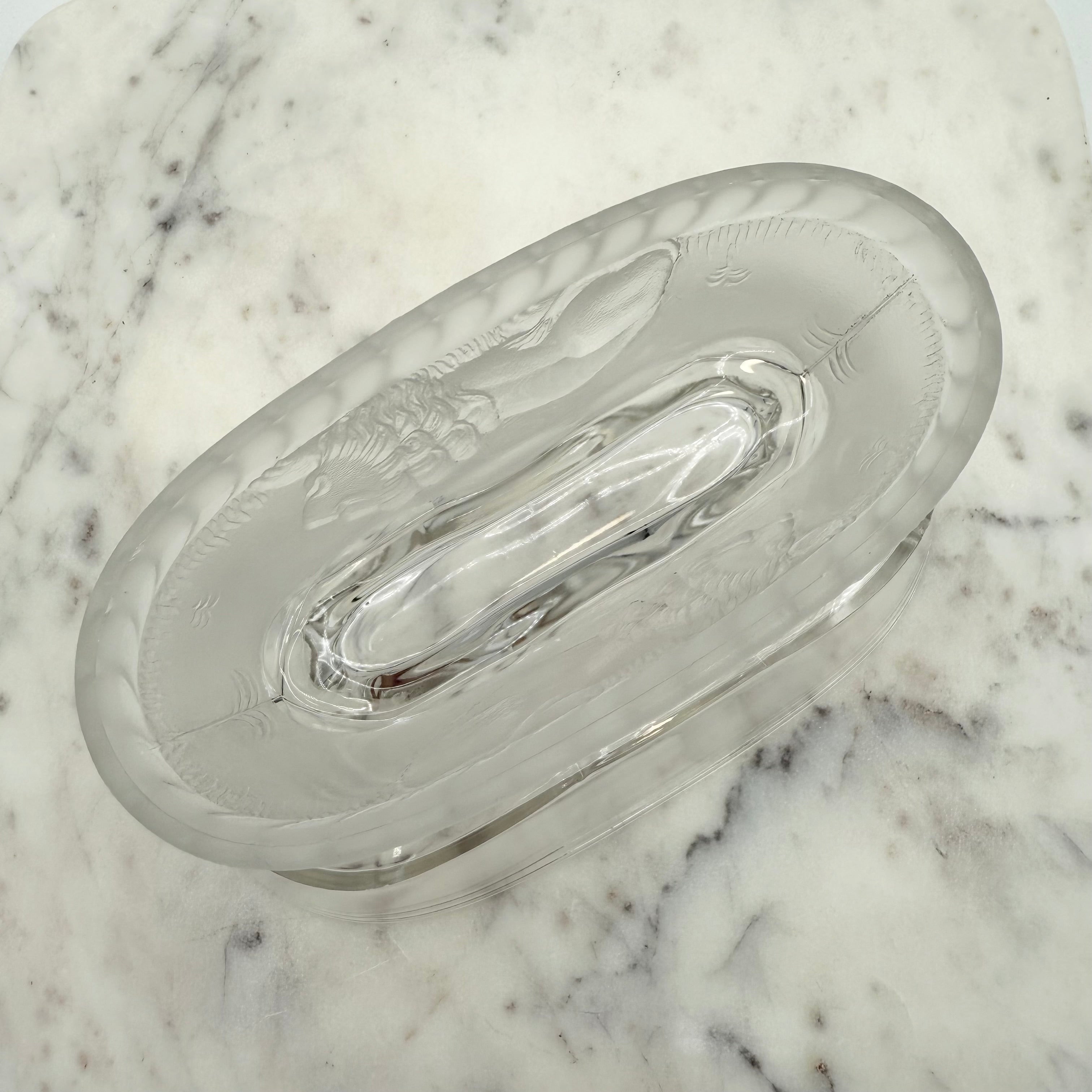 Antique Gillinder & Sons Frosted Lion Covered Compote, c1887