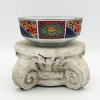 Hatsuichi Mino Ware Court Brocade Octagonal Bowl – Japanese Ceramic