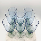 Bormioli Rocco Bahia Green Blue Iced Tea Glasses / Water Goblets, Made in Italy
