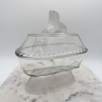 Antique Gillinder & Sons Frosted Lion Covered Compote, c1887