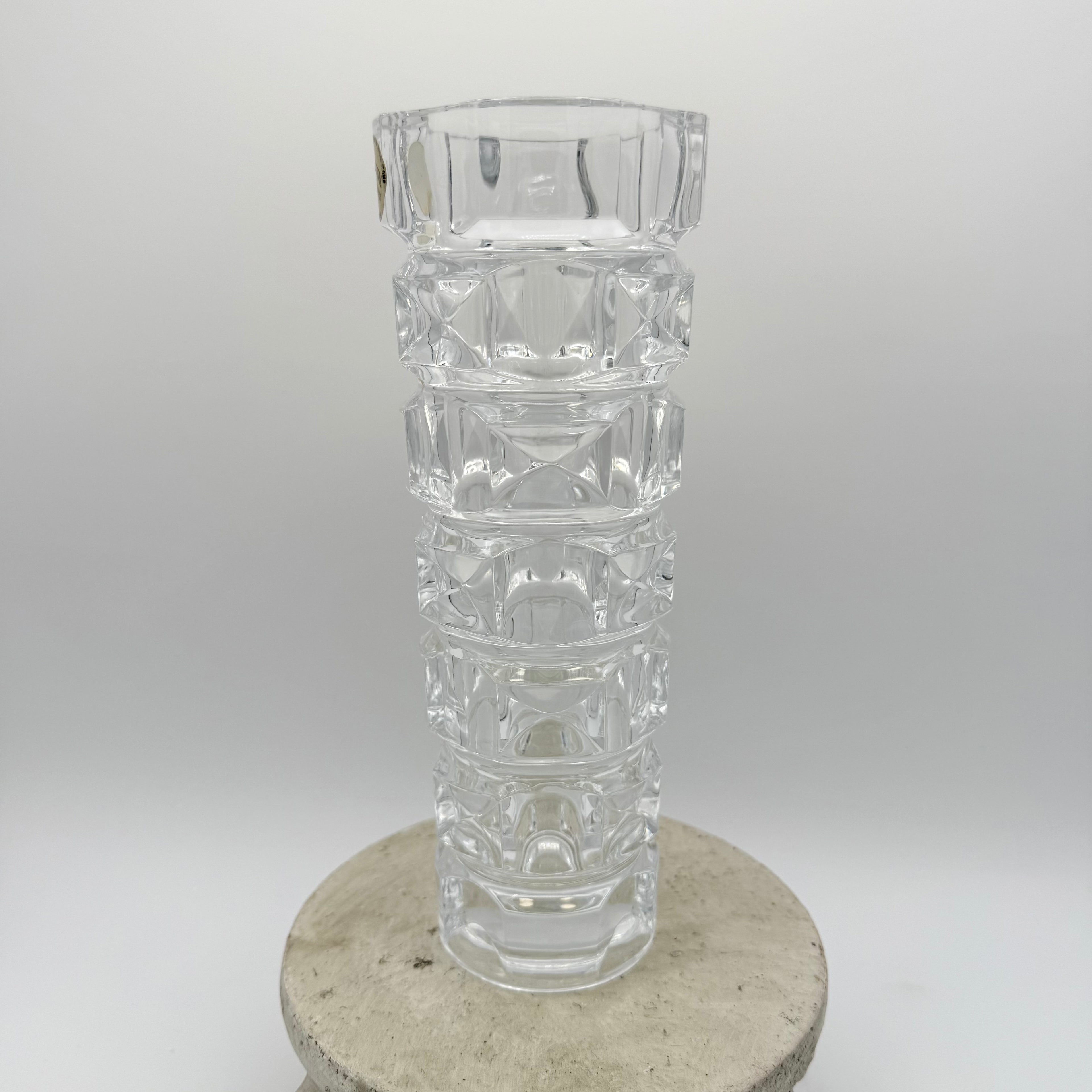 Cristal d'Arques 24% Lead Crystal JG Durand Ancenis Cubist Facet Vase