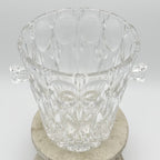 Mid-Century Modern Heavy Bleikristall 24% Lead Cut Crystal Champagne Ice Bucket with Handles