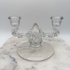New Martinsville Clear Janice Double Candelabras, Pair