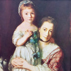 Antique Repoussé Hand-Hammered Copper Picture Frame with Print of the Countess Spencer and her Daughter Georgiana with Dog