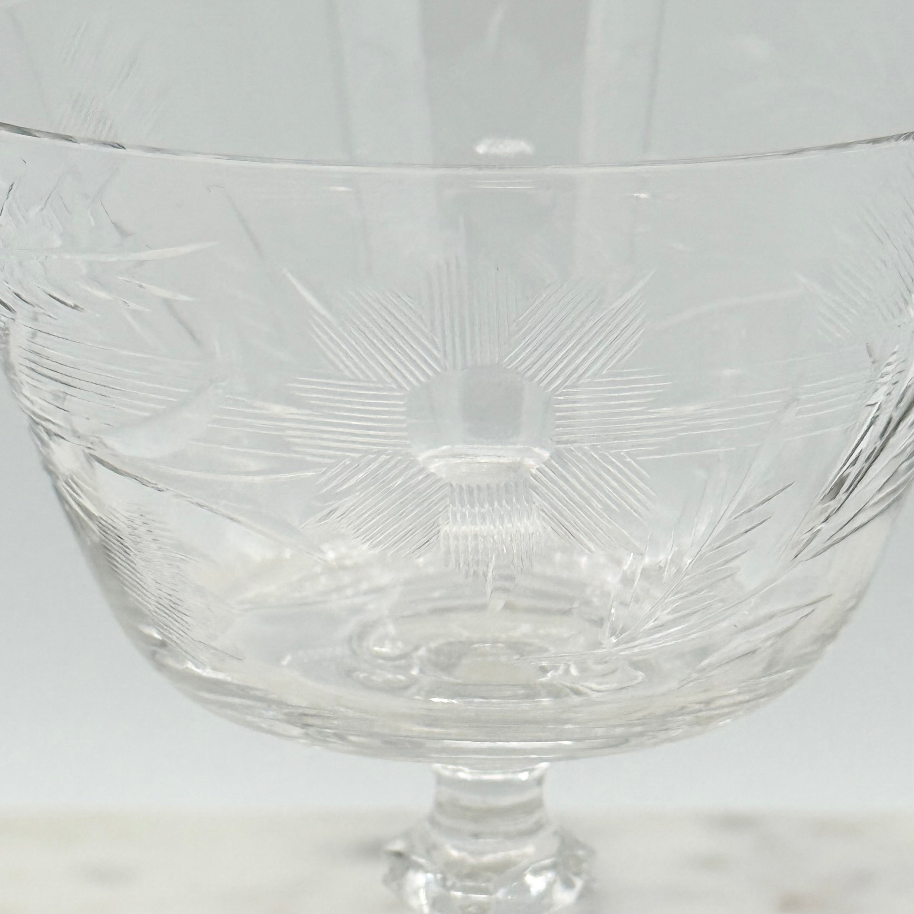 Vintage Cambridge Maryland Pattern Crystal Champagne / Sherbet Coupe Glasses, Set of 6