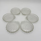 Vintage Anchor Hocking Glass Clam Shell Coasters, Set of 6